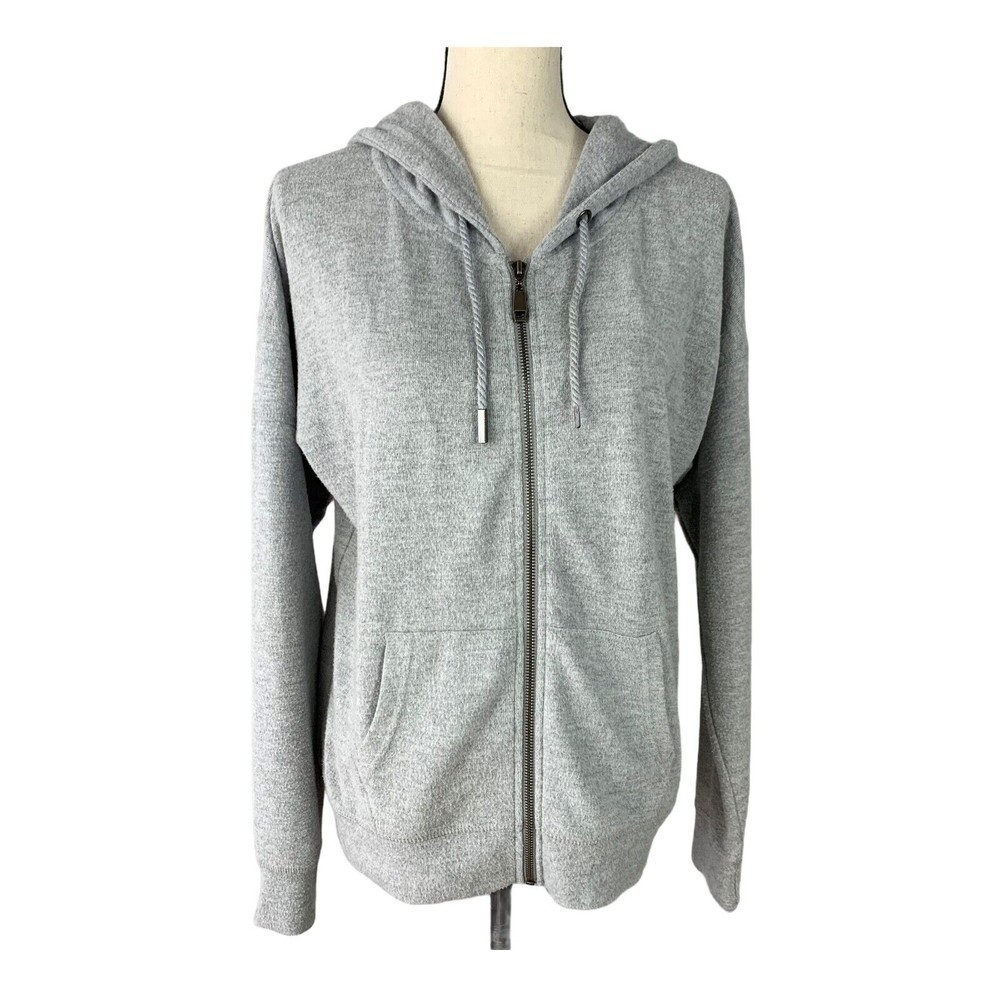 Havana Hoodie Sweatshirt Women Small Full Front Zip Gray Super Soft